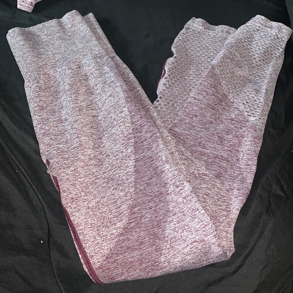 PINK purple contour high waisted leggings